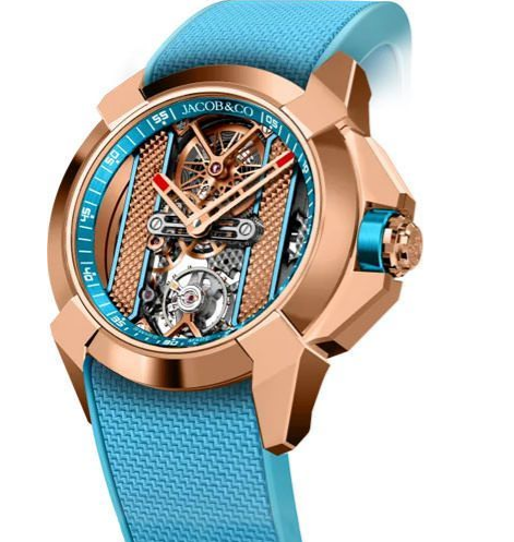 Review Jacob & Co Epic X Rose Gold And Steel - Light Blue Inner Ring EX120.43.AF.AA.ABRUA Replica watch